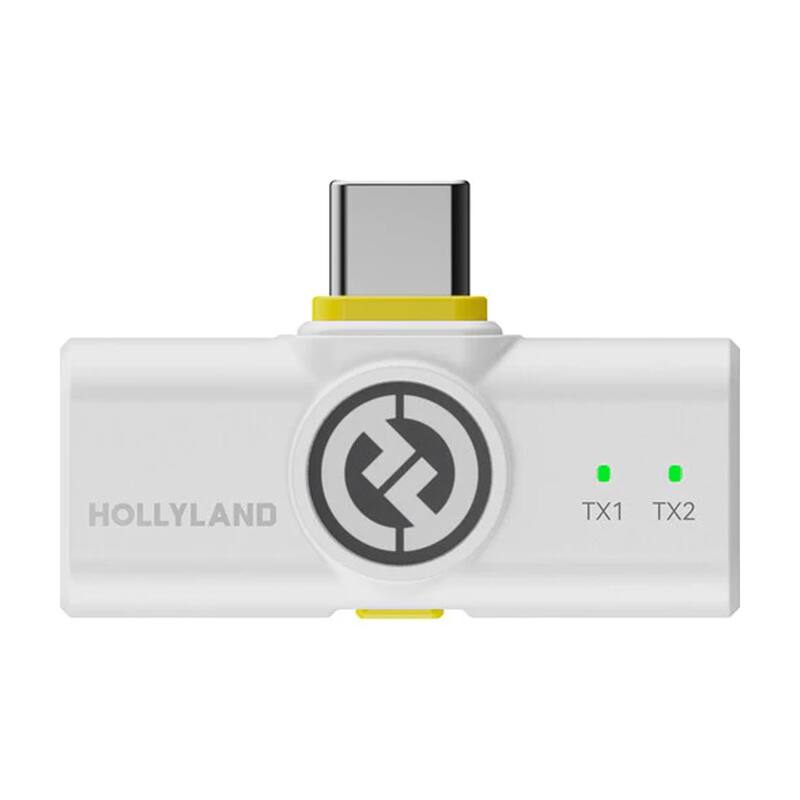 Hollyland LARK M2 DUO 2-Person Wireless Combo Mic System (2.4 GHz, Ivory White) + Selfie Video Tripod + 16GB MicroSD Card