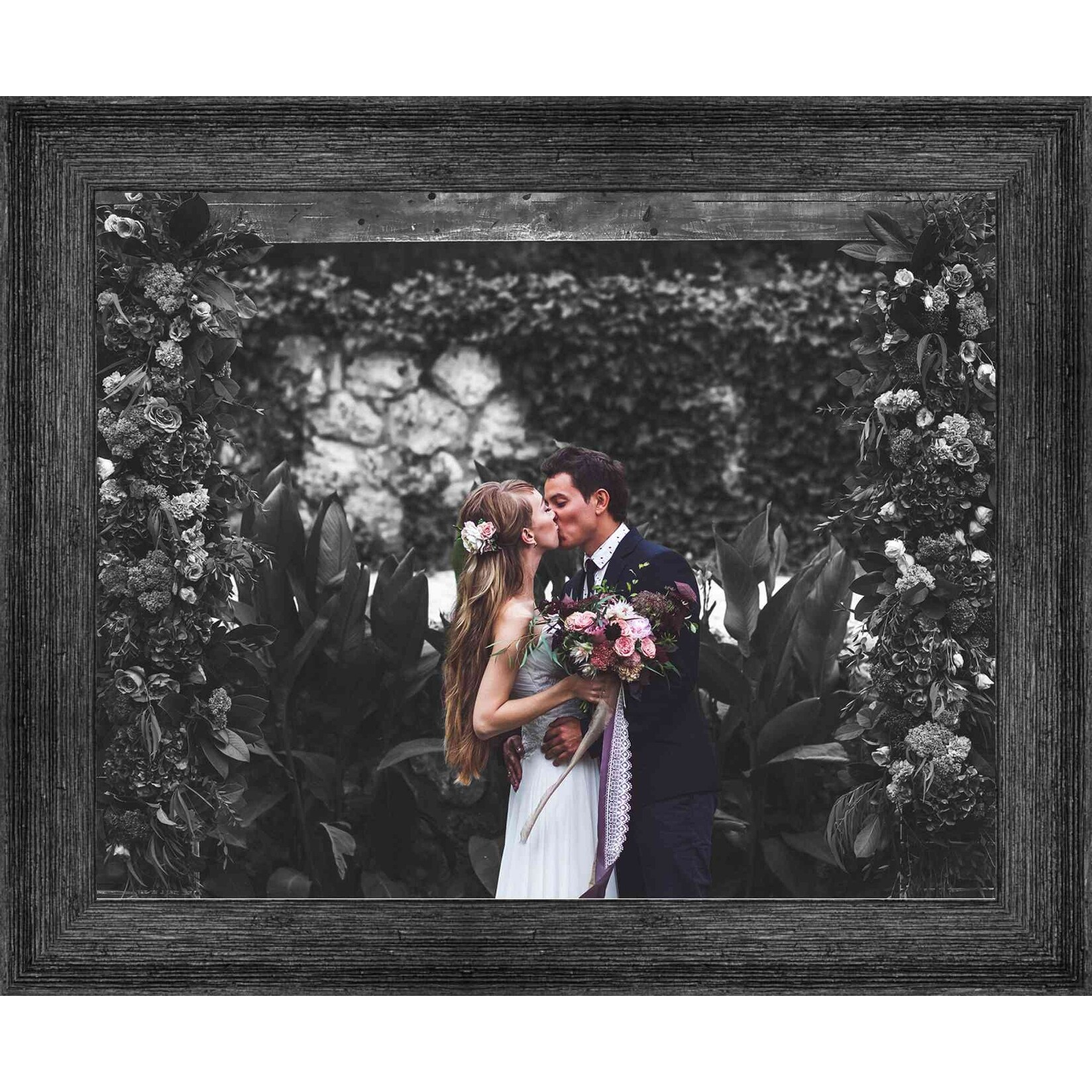 6x49 Black Barnwood Picture Frame - With Acrylic Front and Foam Board Backing - Black Barnwood (solid wood)