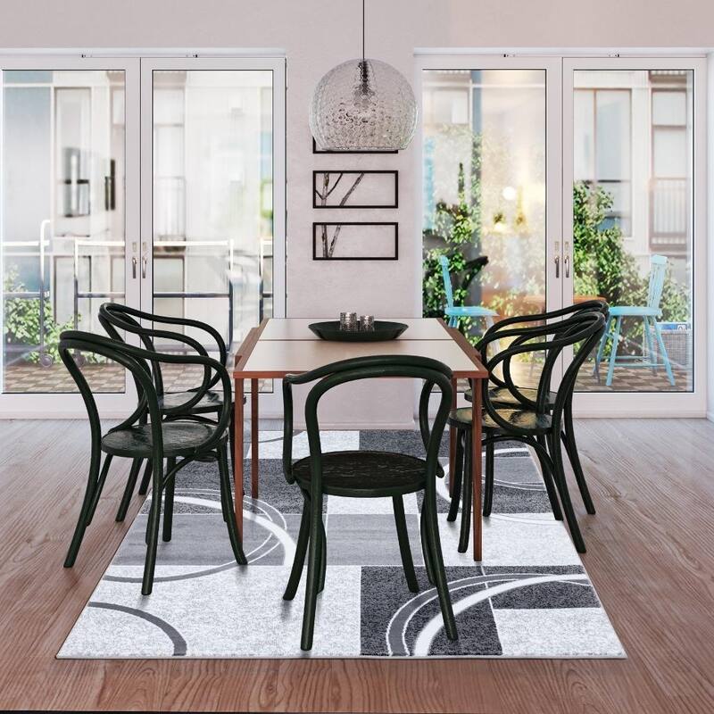 LUXE WEAVERS Modern Scandinavian Geometric Abstract Area Rug - 5' x 7'