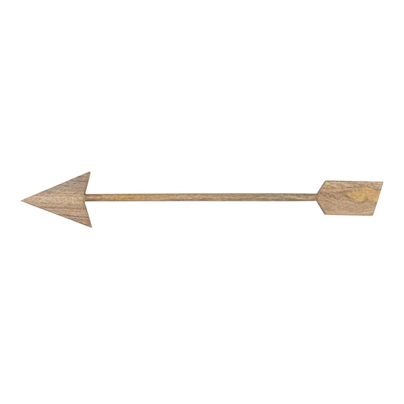 Carved Mango Wood Arrow Wall Décor - 20.0"L x 3.0"W x 0.5"H