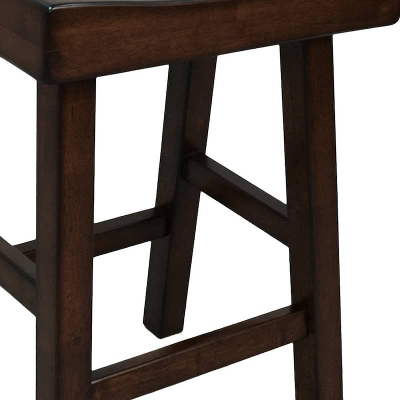 HomeRoots 25" Espresso Solid Wood Backless Counter Height Bar Chair