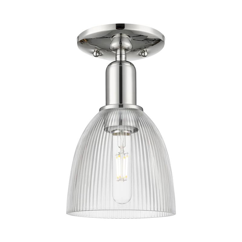 Innovations Lighting Endless Possibilities Arcadia - Castile - 1 Light 6" Semi-Flush Mount - Clear/Polished Nickel