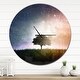 preview thumbnail 7 of 8, Designart 'Single Tree Space Background' Oversized Traditional Wall CLock