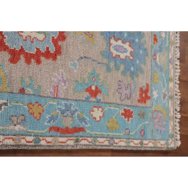 Floral Oushak Oriental Accent Rug Handmade Wool Carpet - 2'7"x 5'10"