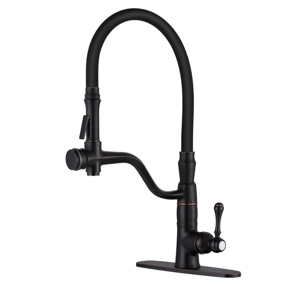 WOWOW Single Handle Pull Down Sprayer Kitchen Faucet