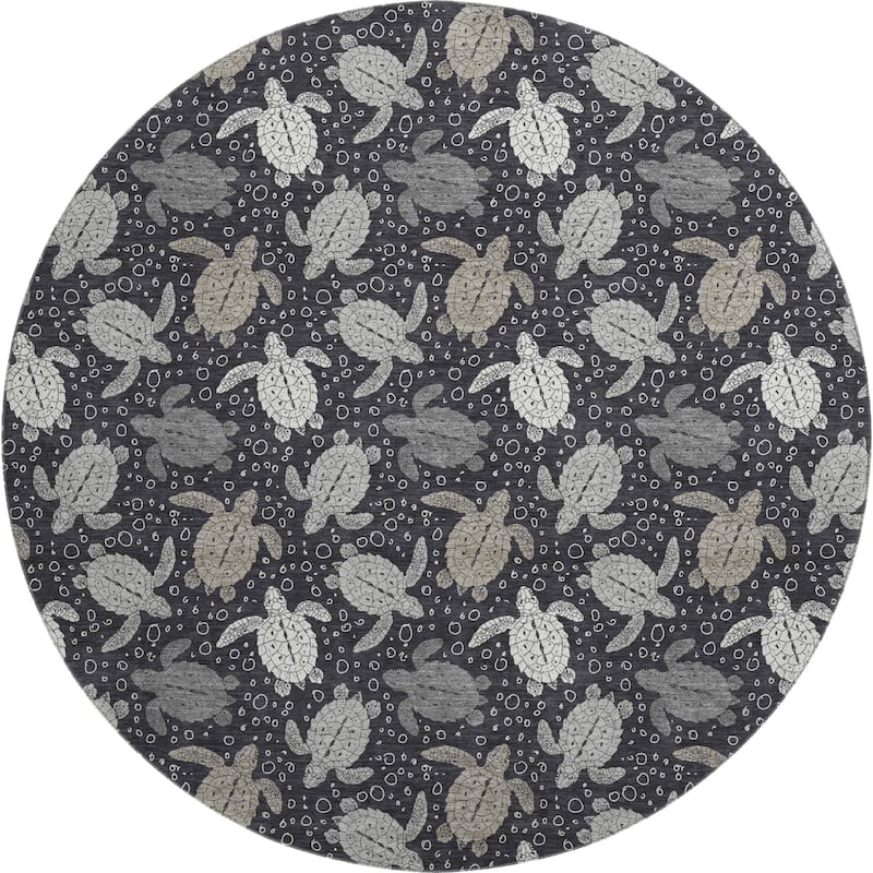 Premium Washable Super Soft Coastal Turtles Mayfield Rug