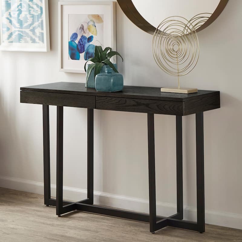 Eldersley Wood Finish Sofa Table with Two Drawers by iNSPIRE Q Modern