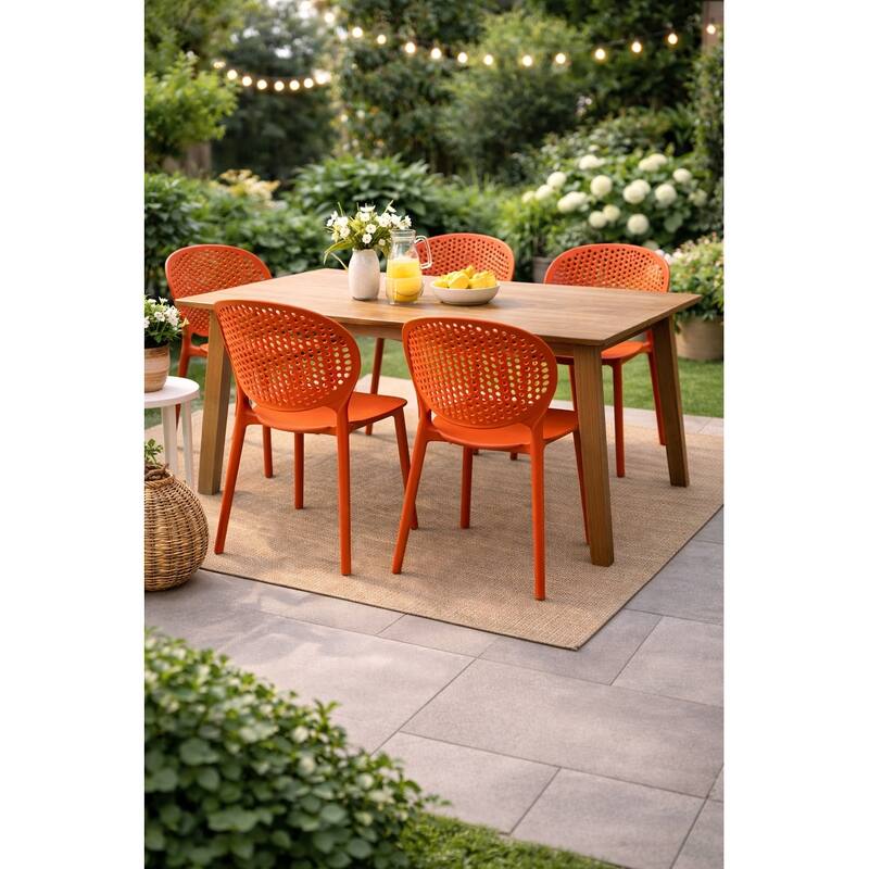 Armless Stacking Molded Matte Dining Side Chairs Patio Indoor Outdoor Kitchen Bedroom Set of 2