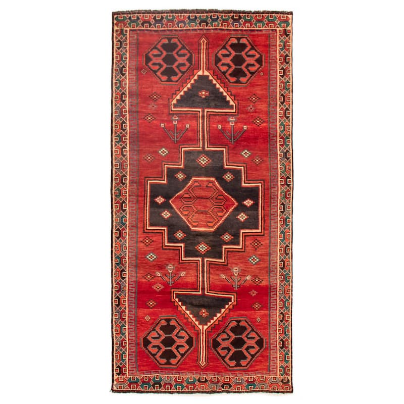 ECARPETGALLERY Hand-knotted Melis Red Wool Rug - 4'6 x 9'6 - Red - 4'6 x 9'6