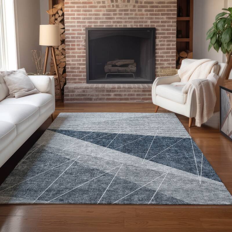 Machine Washable Indoor/ Outdoor Chantille Modern Prism Rug