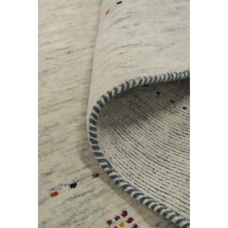 Hand Knotted Oriental 100% Wool Carpet Tribal Animal Pictorial Beige & Ivories Gabbeh Area Rug - 7' 9'' X 5' 0''