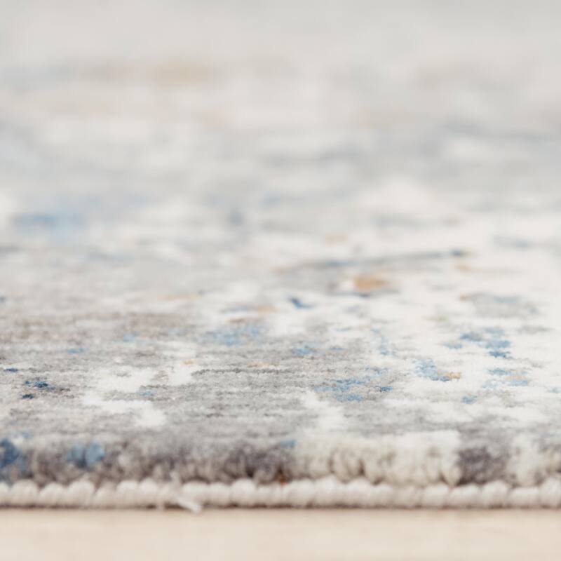 Alora Decor Antonela Transitional Gray/Blue Recycled Polyester Area Rug