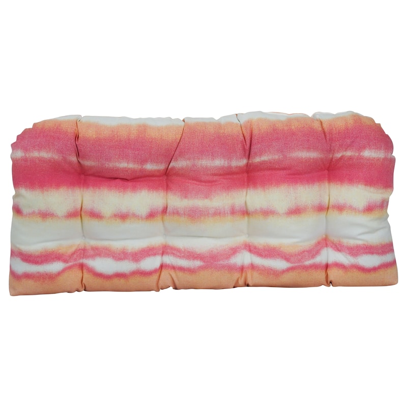 42-inch Rounded Back Tufted Outdoor Loveseat/Bench Cushion