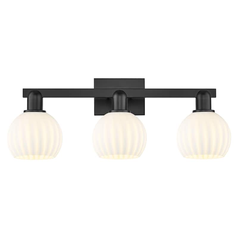 Innovations Lighting Endless Possibilities Arcadia - White Venetian - 3 Light 25" Bath Vanity Light - Matte Black