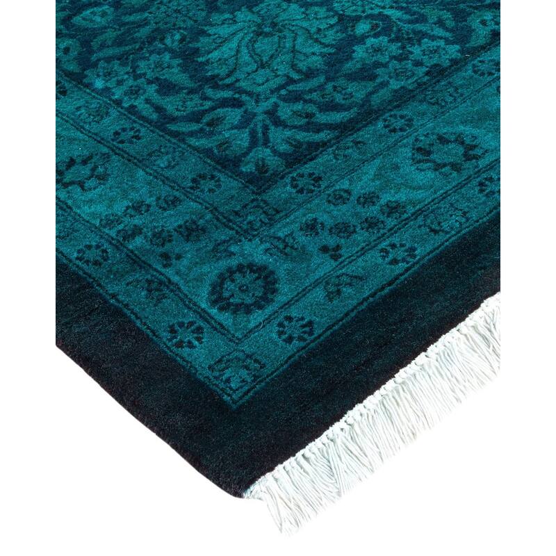 Overton Handknotted Wool Vintage Inspired Contemporary Overdyed Brown Area Rug - 18' 3" x 12' 1"