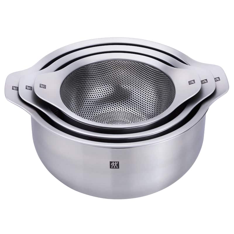ZWILLING Prep 6-pc Brushed Stainless Steels Nesting Bowls & Strainers Set