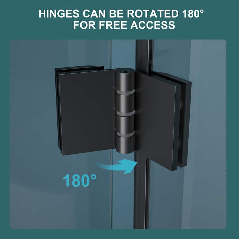 Bifold Semi-Frameless Shower Door in Black Finish