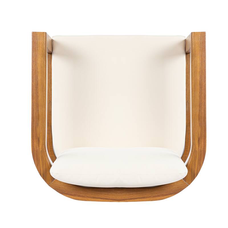 Christopher Knight Home - 7-Piece Outdoor Acacia Wood Dining Set with Curved Arm Chairs & 71" Expandable Dining Table