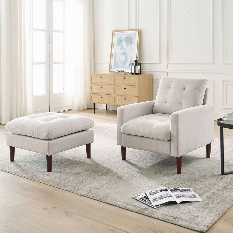 Single sofa chair with leg rest sales