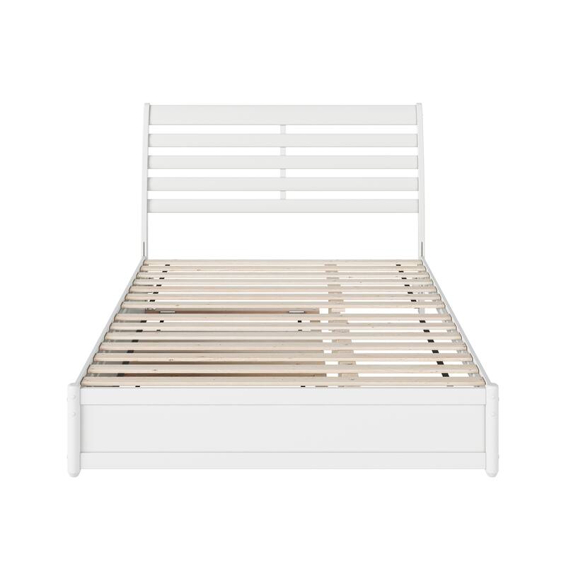Emelie Platform Bed with Panel Footboard and Twin XL Trundle