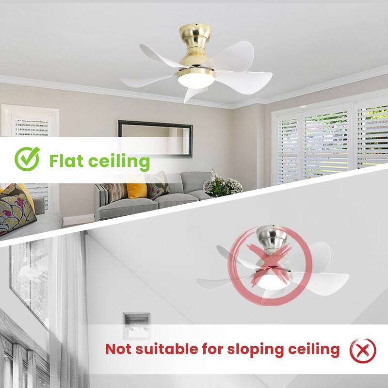 22"/23"/29" Flush Mount Ceiling Fan with Light and Remote Control for Small Room,Patio,Kitchen,Bedroom
