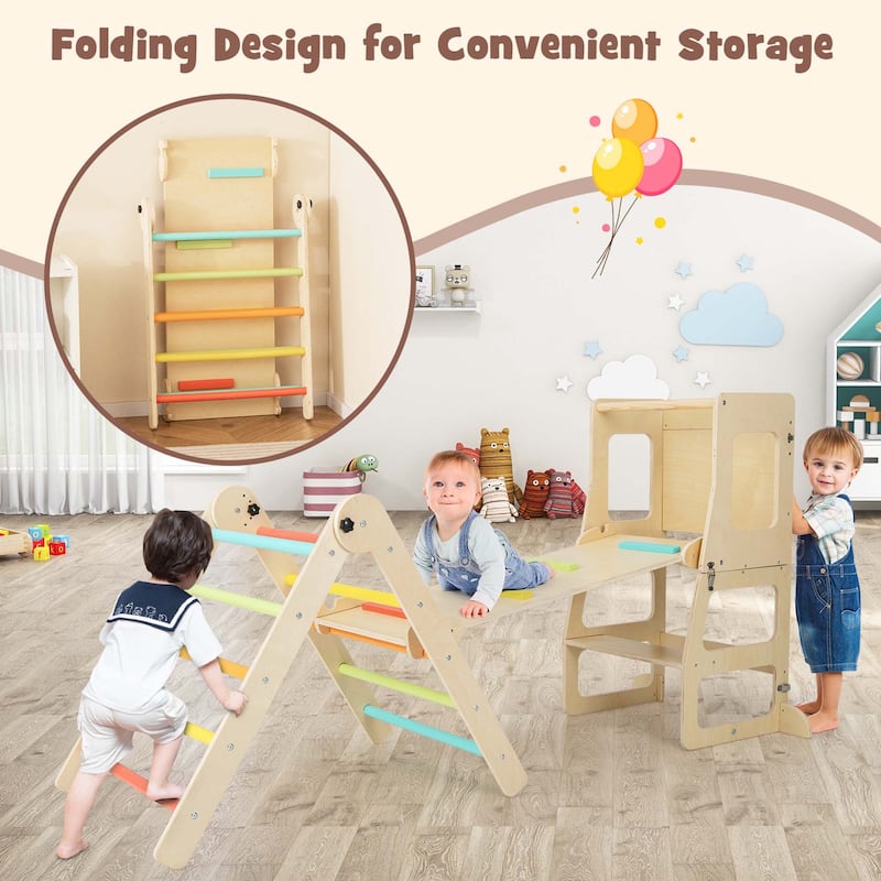 Costway 7-in-1 Toddler Climbing Toy Set with Reversible Ramp - See Details