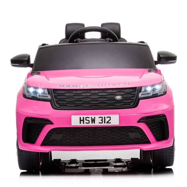 slide 2 of 9, 12V Licensed Range Rover Kids Ride-On Car, Battery Powered Vehicle w/ Remote Control, LED Lights, Music, Spring Suspension Pink