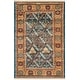 preview thumbnail 4 of 8, SAFAVIEH Couture Hand-knotted Peshawar Sylvianne Traditional Oriental Vegetable Dye Wool Rug with Fringe 5' x 7' - Light Blue/Gold - Rectangle