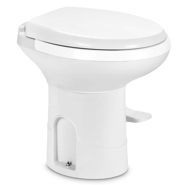 RV Toilet with Pedal Flush Gravity Flush Toilet High Profile - White ...