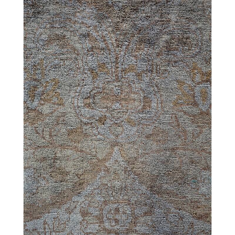 Overton Hand Knotted Wool Vintage Inspired Modern Contemporary Overdyed Gray Area Rug - 9' 2" x 11' 7"