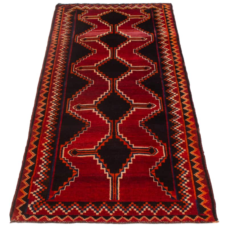ECARPETGALLERY Hand-knotted Melis Vintage Red Wool Rug - 3'10 x 9'2