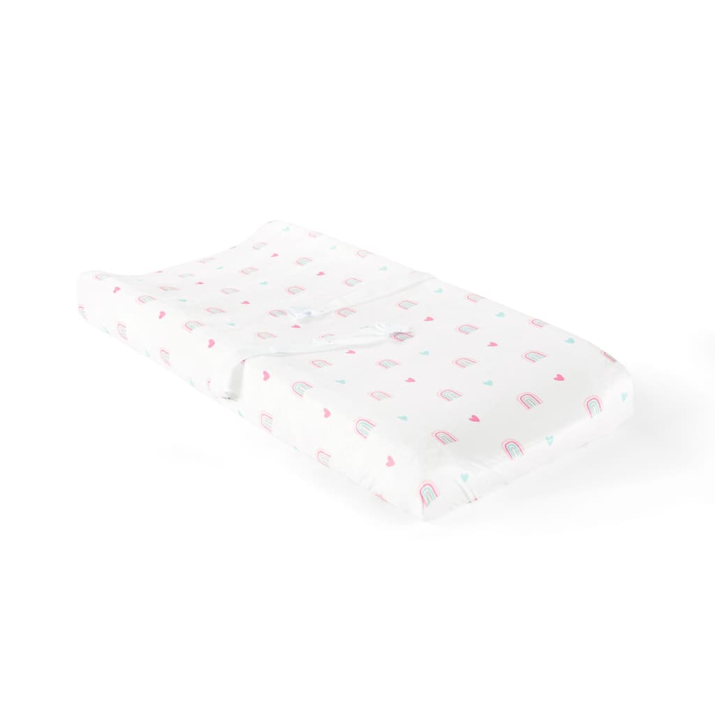 Lush Decor Baby Llama Love Rainbow Soft & Plush Changing Pad Cover - 32" x 16" x 5"