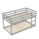 preview thumbnail 38 of 37, Twin over Twin Floor Bunk Bed, Low Height Design, Space-saving, White