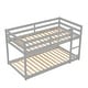 preview thumbnail 22 of 34, Twin over Twin Low Height Design Floor Bunk Bed,Spacious for home