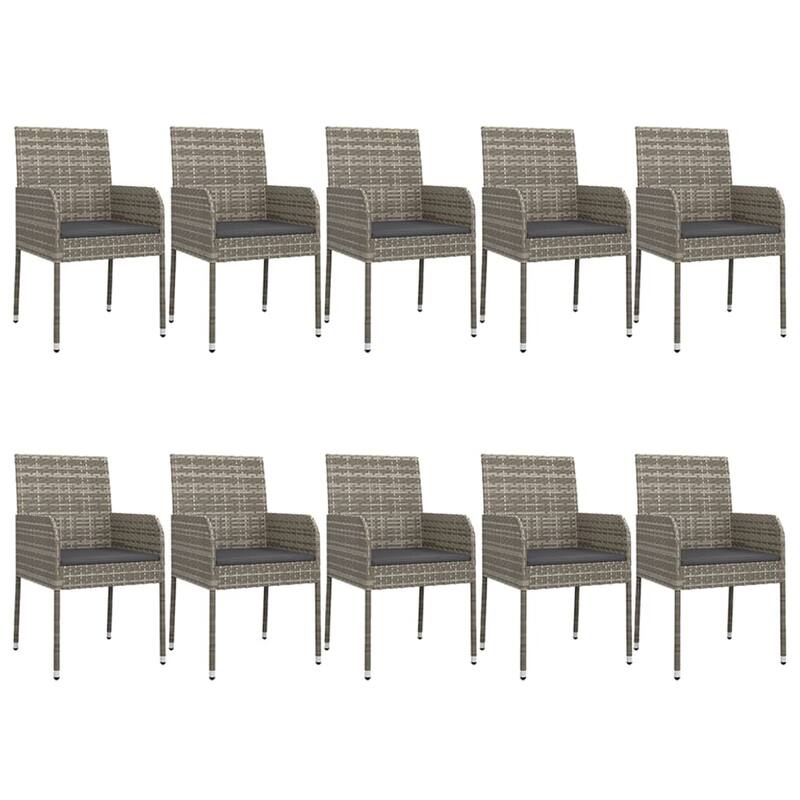 vidaXL 3/5/9/11 Piece Patio Dining Set with Cushions Poly Rattan