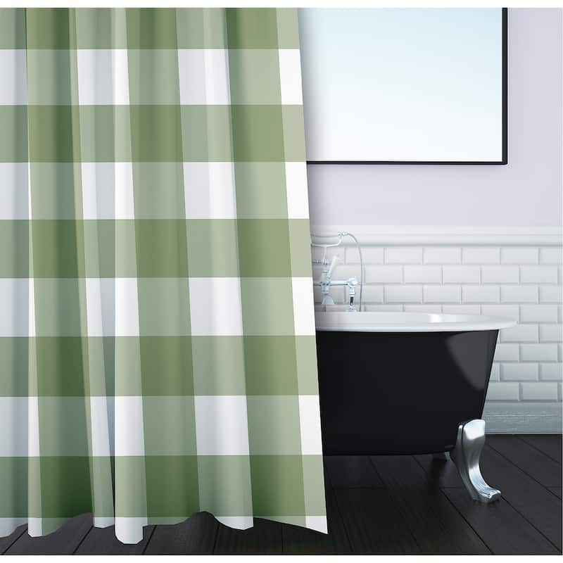 Gingham Plaid Shower Curtain