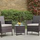 Homall 3 Pieces Patio Porch Furniture Sets PE Rattan Wicker Chairs with Table Outdoor Garden Furniture Sets
