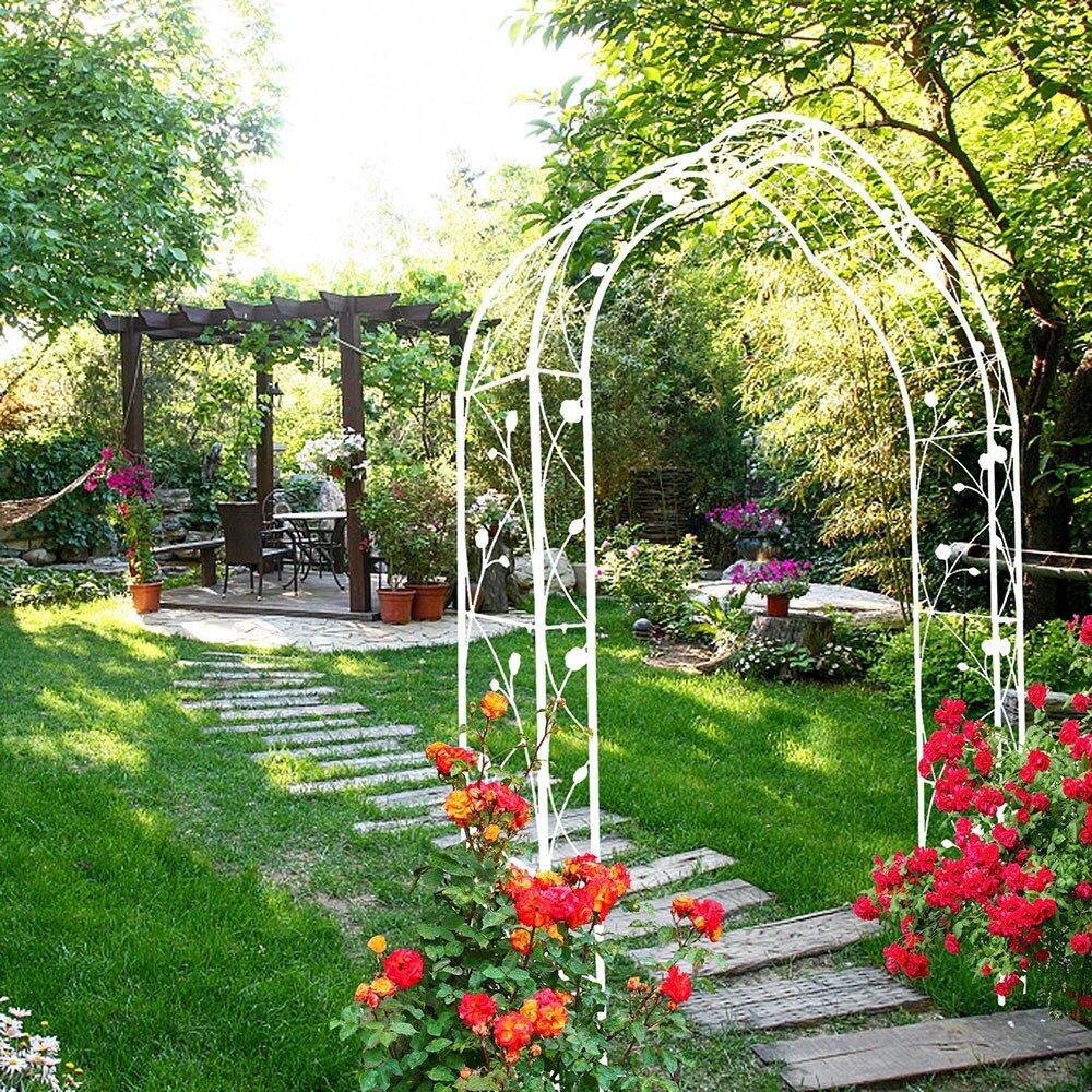 Metal Garden Arch Garden Arbor Trellis Climbing Plants Support