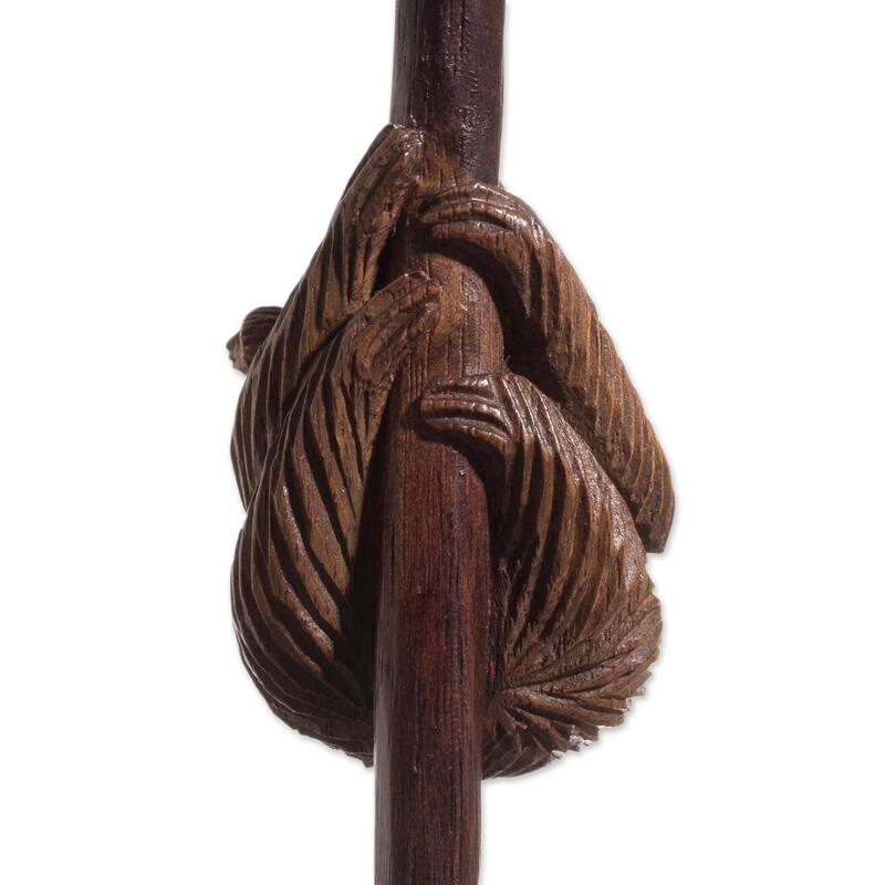Novica Handmade Mother Sloth Wood Sculpture