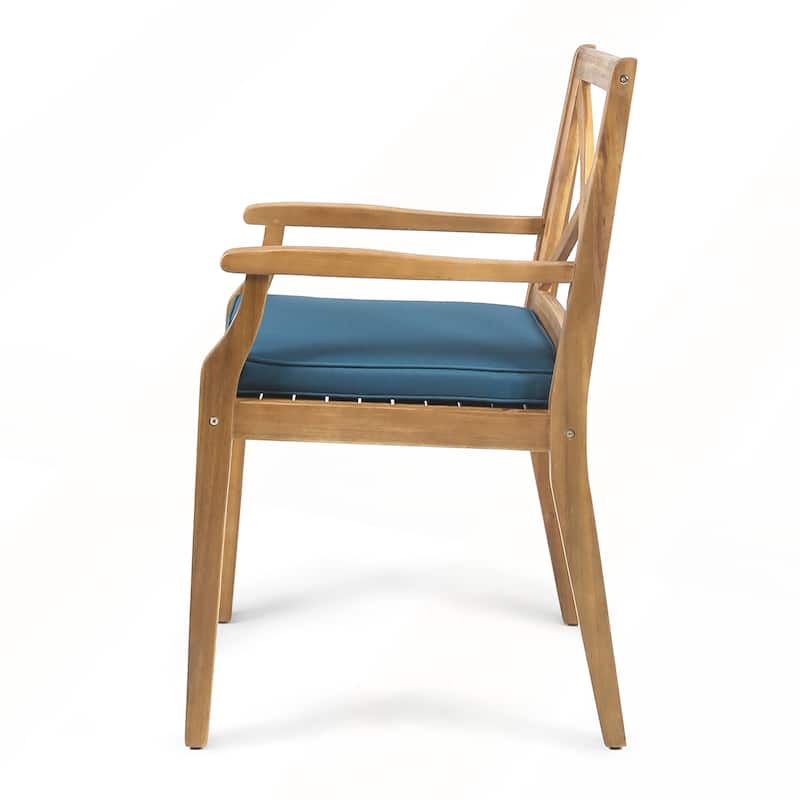 2pcs Dining Chair with with 2 Cushions for Backyard and Garden
