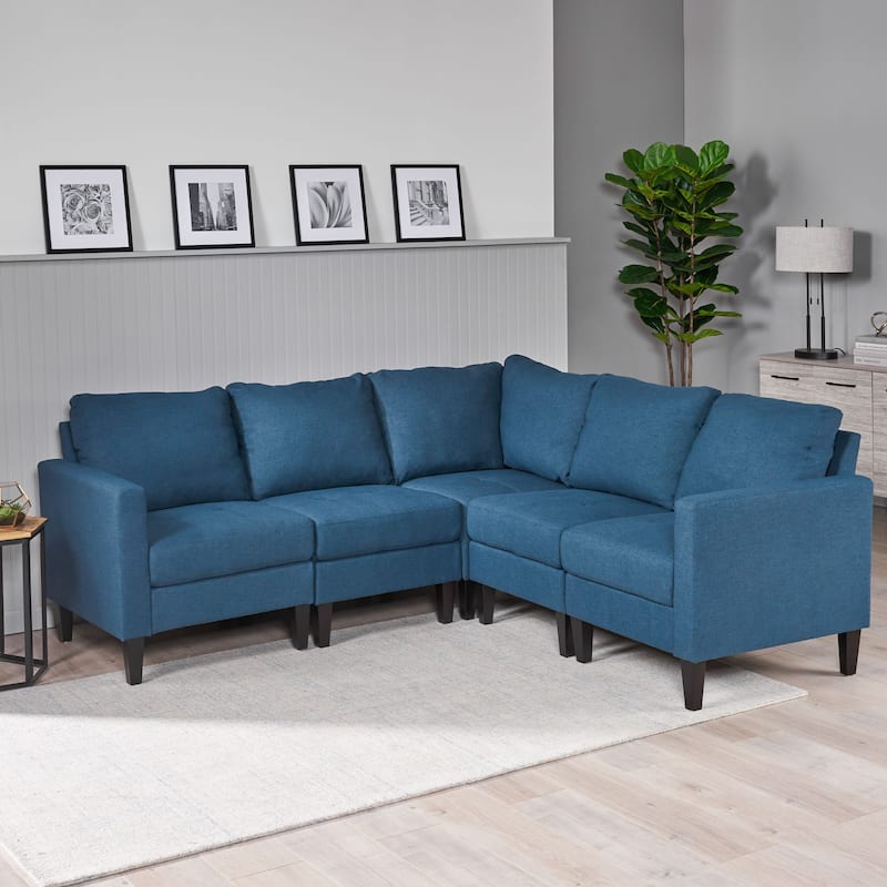 Zahra Modern Fabric 5-piece Sofa Sectional by Christopher Knight Home