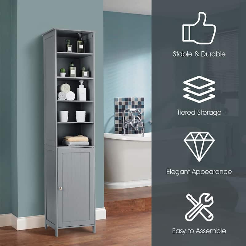 Costway 72''H Bathroom Tall Floor Storage Cabinet Shelving Display - See Description