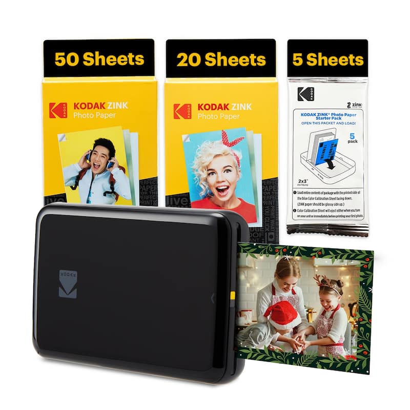 Kodak Step Mobile Instant Photo Printer 2x3" & Zink Photo Paper (75 Sheets) Bundle