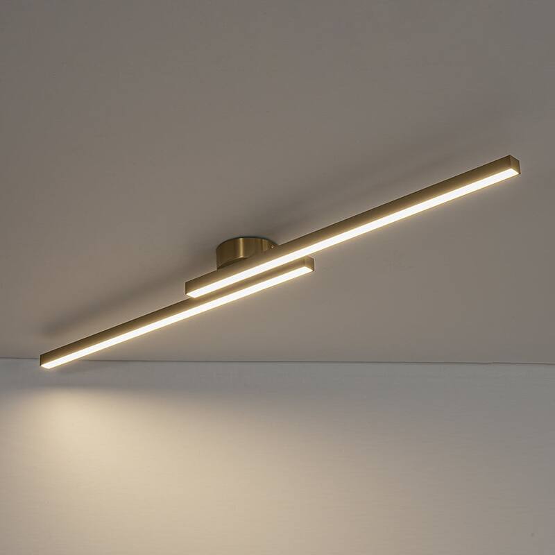 Contemporary 2-Light Black Linear Dimmable LED Vanity Wall Lamp
