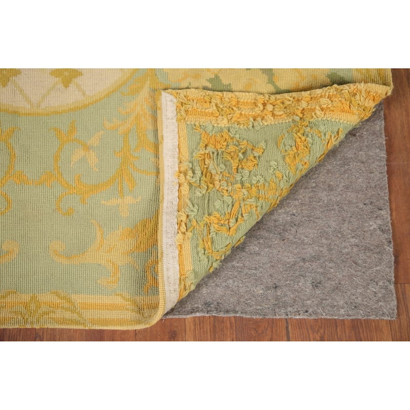 Flat-Weave Vegetable Dye Savonnerie Runner Rug Wool Carpet - 4'3" x 10'1"