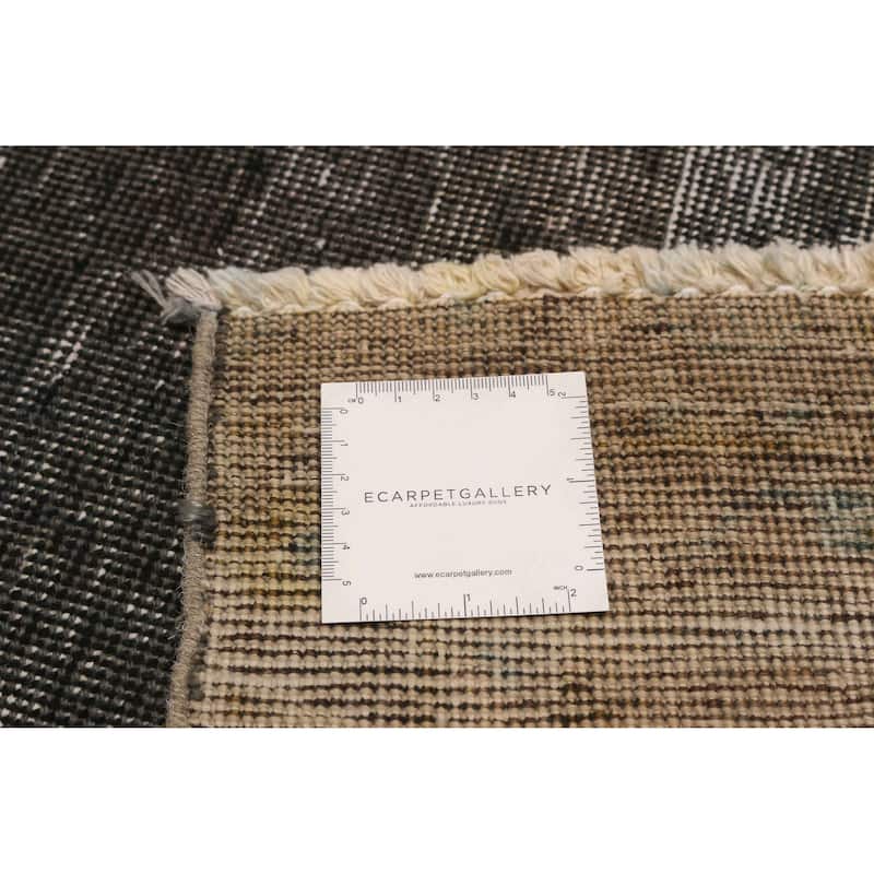 ECARPETGALLERY Hand-knotted Color Transition Black, Dark Grey Wool Rug - 9'4 x 12'1