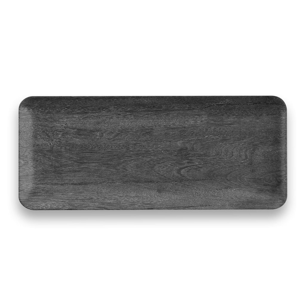 Abode Homewares by TarHong Faux Real Blackened Wood Tray, 17.8" x 7.5"