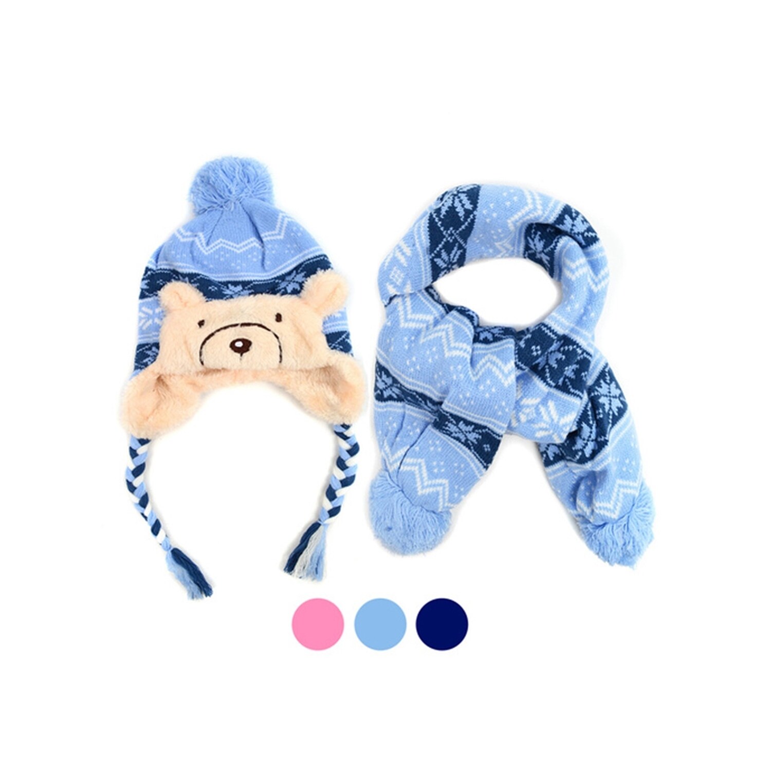 Shop Kid S Warm Fun Bear Animal Fashion Winter Scarf Hat Set For