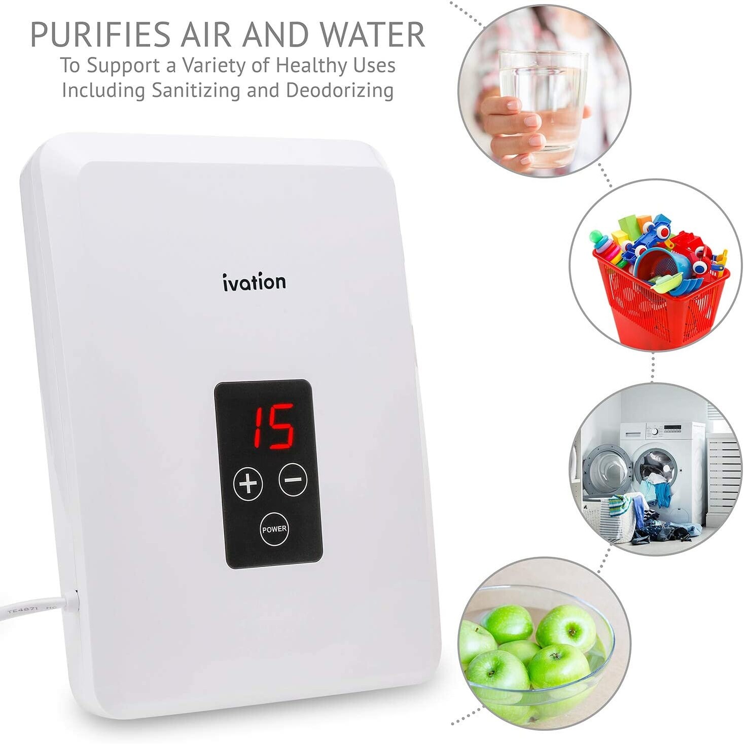Ivation hepa air purifier top and ozone generator