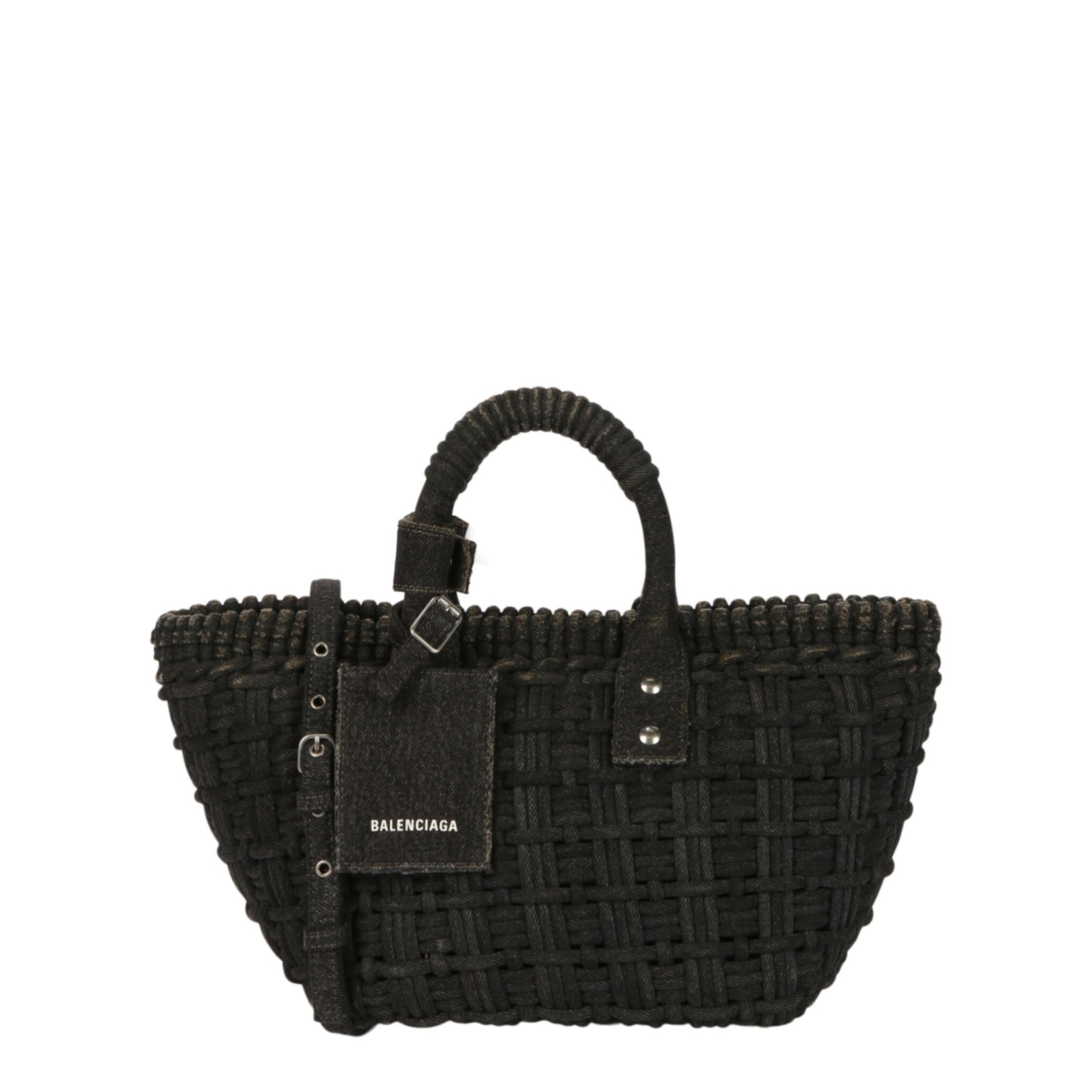 Balenciaga Bistro Xs Basket Top Handle Bag In Denim